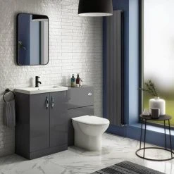 Apollo2 605mm Gloss Grey Freestanding Vanity Unit - Victorian Plumbing -Vanity Units Shop AP2GFS6 d3 460