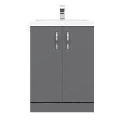 Apollo2 605mm Gloss Grey Freestanding Vanity Unit - Victorian Plumbing -Vanity Units Shop AP2GFS6 d5 460