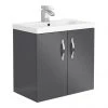 Apollo2 605mm Gloss Grey Wall Hung Vanity Unit - Modern Bathroom Storage Solution