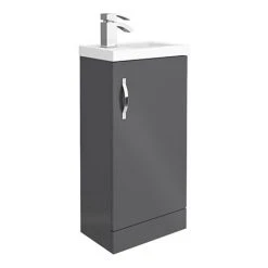 Apollo2 405mm Gloss Grey Compact Floor Standing Vanity Unit