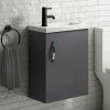 Apollo2 405mm Gloss Grey Compact Wall Hung Vanity Unit - Victorian Plumbing