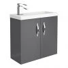 Apollo2 605mm Gloss Grey Compact Wall Hung Vanity Unit - Victorian Plumbing