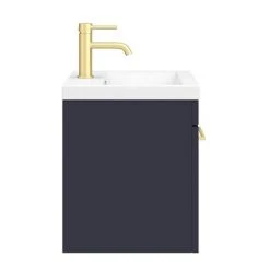 Arezzo 500 Matt Blue Wall Hung 1-Drawer Vanity Unit with Brushed Brass Handle -Vanity Units Shop AZB5WHVBB n d4 460