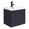 Arezzo 500 Matt Blue Wall Hung 1-Drawer Vanity Unit with Matt Black Handle - Stylish & Functional Bathroom Storage