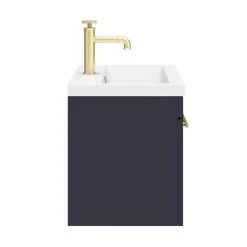 Arezzo 600mm Wall Hung Vanity Unit - Matt Blue with Brushed Brass Handle -Vanity Units Shop AZB6WHVBBIS d6 460