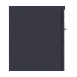Arezzo Matt Blue Wall Hung Countertop Vanity Unit - 600mm with Brushed Brass Handle -Vanity Units Shop AZB6WHWBB D4 460