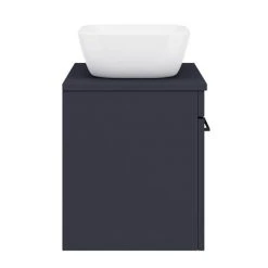 Arezzo Wall Hung Countertop Basin Unit - Blue with Black Handle - 600mm inc. Basin -Vanity Units Shop AZBWHMB465 d5 460