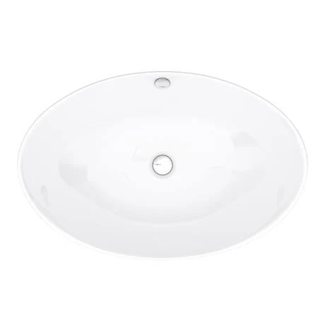 Arezzo Floating Basin Shelf with Drawer - Matt White - 600mm with Oval Basin | Wall Hung Vanity Unit 4 Arezzo Floating Basin Shelf with Drawer - Matt White - 600mm with Oval Basin | Wall Hung Vanity Unit - Image 4