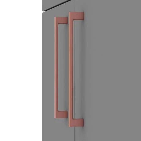 Arezzo 500 Matt Grey Freestanding Vanity Unit with Rose Gold Handles | Modern Bathroom Storage 4 Arezzo 500 Matt Grey Freestanding Vanity Unit with Rose Gold Handles | Modern Bathroom Storage - Image 4