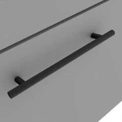 Arezzo Matt Grey Wall Hung Vanity Unit, 500mm with Industrial Black Handle -Vanity Units Shop AZG5WHVBKIS d2 460