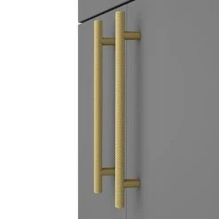 Arezzo Matt Grey 600mm Freestanding Vanity Unit with Brushed Brass Handles -Vanity Units Shop AZG6FSVBBIS D2 460