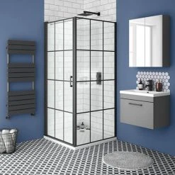 Arezzo 600 Matt Grey Wall Hung 1-Drawer Vanity Unit with Matt Black Handle - Modern Bathroom Storage -Vanity Units Shop AZG6WHVBK d5 460