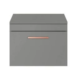 Arezzo 600mm Wall Hung Vanity Unit - Matt Grey with Rose Gold Handle -Vanity Units Shop AZG6WHWRG d2 460