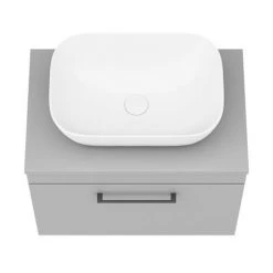 Arezzo Wall Hung Countertop Basin Unit - Grey with Black Handle - 600mm inc. Basin 11 Arezzo Wall Hung Countertop Basin Unit - Grey with Black Handle - 600mm inc. Basin -Vanity Units Shop AZGWHMB465 d5 460