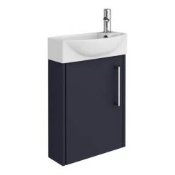 Arezzo Matt Blue 450mm 1TH Wall Hung Cloakroom Vanity Unit - Modern Compact Design -Vanity Units Shop AZMB4WH d4 460