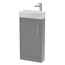 Arezzo Matt Grey 450mm 1TH Freestanding Floor Standing Cloakroom Vanity Unit