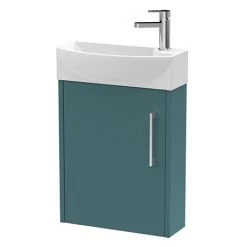 Arezzo Matt Green 450mm Wall Hung Cloakroom Vanity Unit - Premium Design, Perfect for Compact Spaces