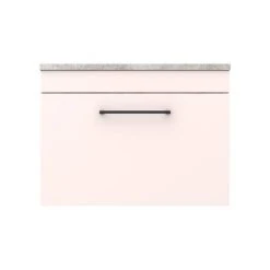 Arezzo Wall Hung Countertop Vanity Unit - 600mm, Matt Pink with Grey Worktop & Matt Black Handle 9 Arezzo Wall Hung Countertop Vanity Unit - 600mm, Matt Pink with Grey Worktop & Matt Black Handle -Vanity Units Shop AZP6WHWMBG d5 460