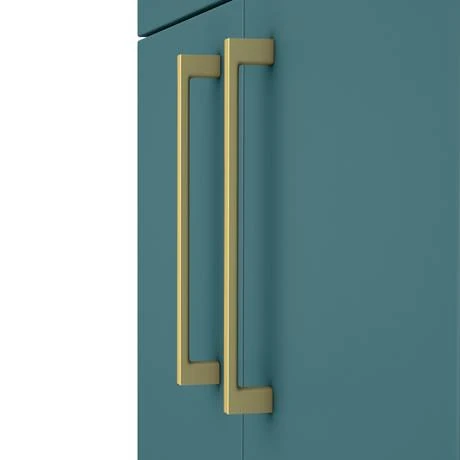 Arezzo 500 Matt Green Freestanding Vanity Unit with Brushed Brass Handles - Stylish Bathroom Furniture 3 Arezzo 500 Matt Green Freestanding Vanity Unit with Brushed Brass Handles - Stylish Bathroom Furniture - Image 3