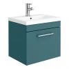 Arezzo Matt Green Wall Hung Vanity Unit with 1-Drawer & Chrome Handle - 500mm