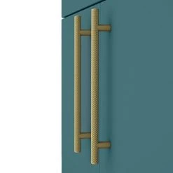Arezzo Matt Green 600mm Freestanding Vanity Unit with Brushed Brass Handles -Vanity Units Shop AZTG6FSVBBIS d3 460