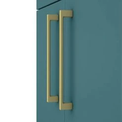 Arezzo 600 Matt Green Floor Standing Vanity Unit with Brushed Brass Handles - Freestanding Bathroom Storage -Vanity Units Shop AZTG6FSVBB d2 460