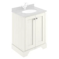 Bayswater Pointing White 600mm 2-Door Freestanding Basin Cabinet Only | Modern Bathroom Vanity Unit