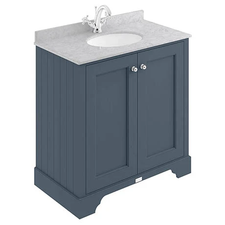 Bayswater Stiffkey Blue 800mm 2 Door Vanity Unit with Grey Marble Basin Top 1 Bayswater Stiffkey Blue 800mm 2 Door Vanity Unit with Grey Marble Basin Top