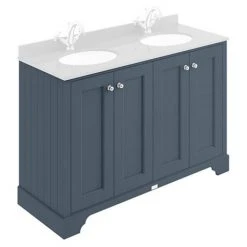 Bayswater Stiffkey Blue 1200mm 4 Door Basin Cabinet Only - Freestanding Vanity Unit
