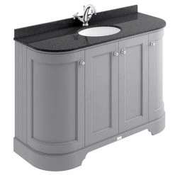 Bayswater Plummett Grey 1200mm 4-Door Freestanding Vanity Unit with Black Marble Single Bowl Basin Top