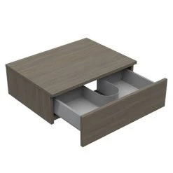 Brooklyn Floating Basin Shelf with Drawer - Grey Avola - 600mm inc. Curved Rectangular Basin | Wall Hung Vanity Unit -Vanity Units Shop BCTGA6B1 n d3 460