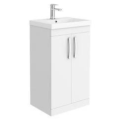 Brooklyn 500 Gloss White Freestanding Vanity Unit with Thin-Edge Basin | Modern Bathroom Design