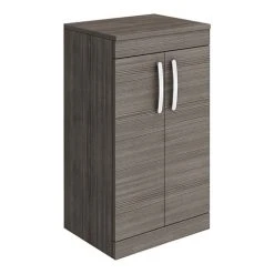 Brooklyn Floor Standing Countertop Vanity Unit - Grey Avola - 505mm with Chrome Handles | Freestanding Bathroom Furniture