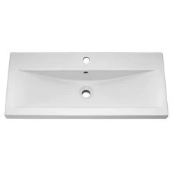 Brooklyn 800mm Gloss Grey 2 Drawer Floor Standing Vanity Unit - Modern Freestanding Bathroom Storage -Vanity Units Shop BFS8GG detail1 460