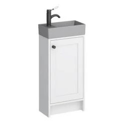 Bromley White Cloakroom Vanity Unit with Grey Basin & Matt Black Handle | Victorian Plumbing 9 Bromley White Cloakroom Vanity Unit with Grey Basin & Matt Black Handle | Victorian Plumbing -Vanity Units Shop BR4WHTMBG d4 460