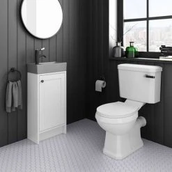 Bromley White Cloakroom Vanity Unit with Grey Basin & Matt Black Handle | Victorian Plumbing 11 Bromley White Cloakroom Vanity Unit with Grey Basin & Matt Black Handle | Victorian Plumbing -Vanity Units Shop BR4WHTMBG d6 460