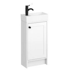 Bromley Traditional White Cloakroom Vanity Unit with Matt Black Handle | Freestanding Bathroom Furniture 9 Bromley Traditional White Cloakroom Vanity Unit with Matt Black Handle | Freestanding Bathroom Furniture -Vanity Units Shop BR4WHTMB d4 460