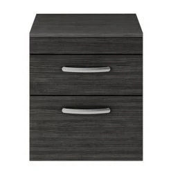 Brooklyn Wall Hung Countertop Basin Unit - Black - 605mm 2 Drawer incl. Basin | Modern Bathroom Vanity -Vanity Units Shop BWH6WT2DB VES131 d1 460