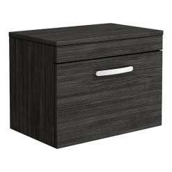 Brooklyn Wall Hung Countertop Vanity Unit - Black - 605mm | Modern Bathroom Furniture