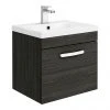 Brooklyn 500mm Black Wall Hung Vanity Unit - Single Drawer | Sleek Modern Design
