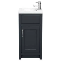 Chatsworth Traditional Graphite Small Vanity - 400mm Wide | Freestanding Bathroom Vanity Unit -Vanity Units Shop C400BLK ND4 460