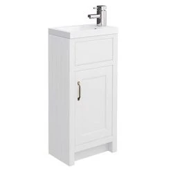 Chatsworth Traditional White Small Freestanding Vanity Unit - 400mm Wide, Compact & Stylish Bathroom Storage