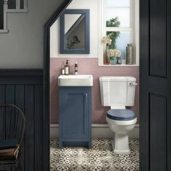 Chatsworth Traditional Blue Vanity - 425mm Wide | Freestanding Vanity Unit -Vanity Units Shop C425BLU n d2 460