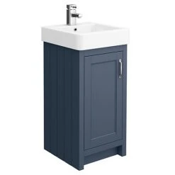 Chatsworth Traditional Blue Vanity - 425mm Wide | Freestanding Vanity Unit