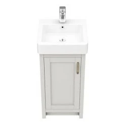 Chatsworth Traditional Grey Vanity - 425mm Wide | Freestanding Vanity Unit -Vanity Units Shop C425GRY D4 460 1