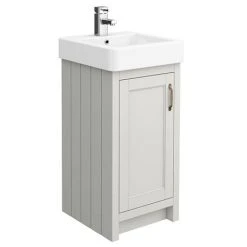 Chatsworth Traditional Grey Vanity - 425mm Wide | Freestanding Vanity Unit