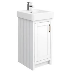 Chatsworth Traditional White Freestanding Vanity Unit - 425mm Wide