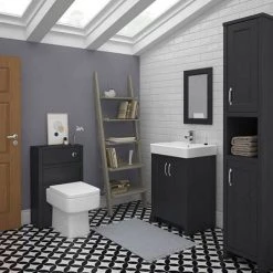 Chatsworth Traditional Graphite Vanity Unit - 560mm Wide | Freestanding Bathroom Vanity -Vanity Units Shop C560BLK d3 460