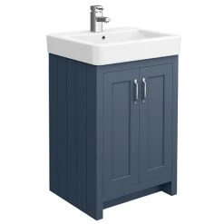 Chatsworth Traditional Blue Vanity Unit - 560mm Wide | Freestanding Bathroom Vanity