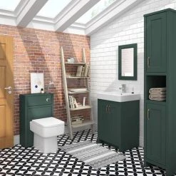 Chatsworth Traditional Green Vanity Unit - 560mm Wide Freestanding Bathroom Furniture -Vanity Units Shop C560GRN d2 460